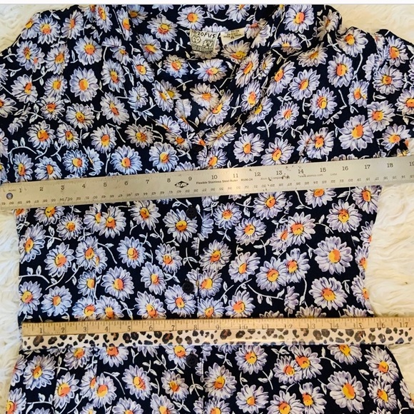 VINTAGE Sunflower Print Button Down Maxi Dress - Picture 6 of 8